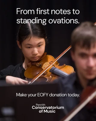 Help us make more music to last a lifetime.  Penrith Conservatorium of Music is where musical journeys begin. We help people discover the joy of music at any age - from early childhood programs and instrument lessons to performance ensembles and pathways for emerging musicians, with adult classes too.  This EOFY, help us continue inspiring the next generation of talent, supporting music education and making quality experiences accessible to our whole community.  💜 Donate before 30 June via the link in bio, any amount helps.  Donations of $2+ are tax-deductible.